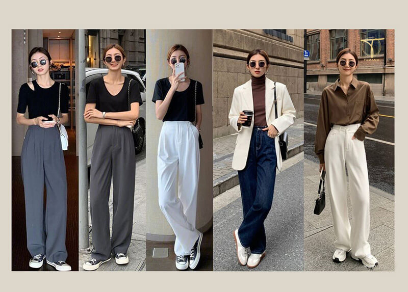 Cách phối đồ với quần ống rộng nữ chuẩn trend fashion 2023 - ALONGWALKER