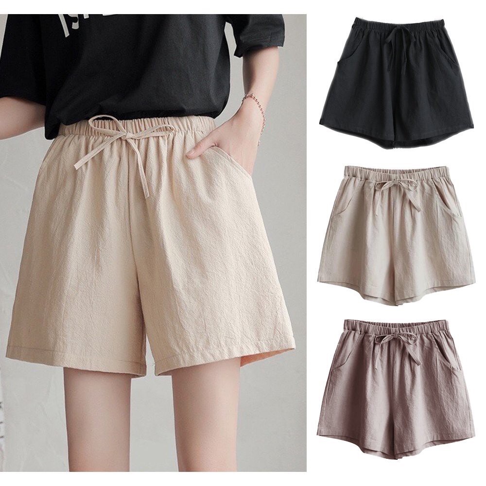 Mall_Quần short nữ,quần đùi nữ chất đũi sần nhẹ mặc ở nhà thoáng mát | Shopee Việt Nam